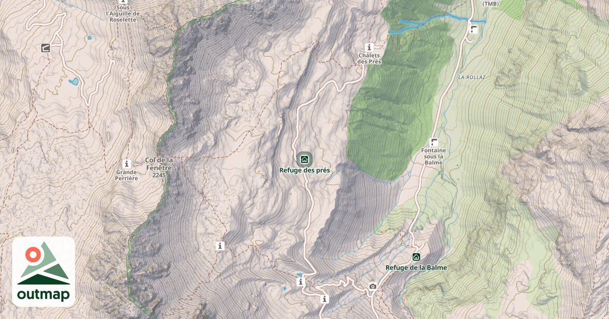 Map of Refuge des prés