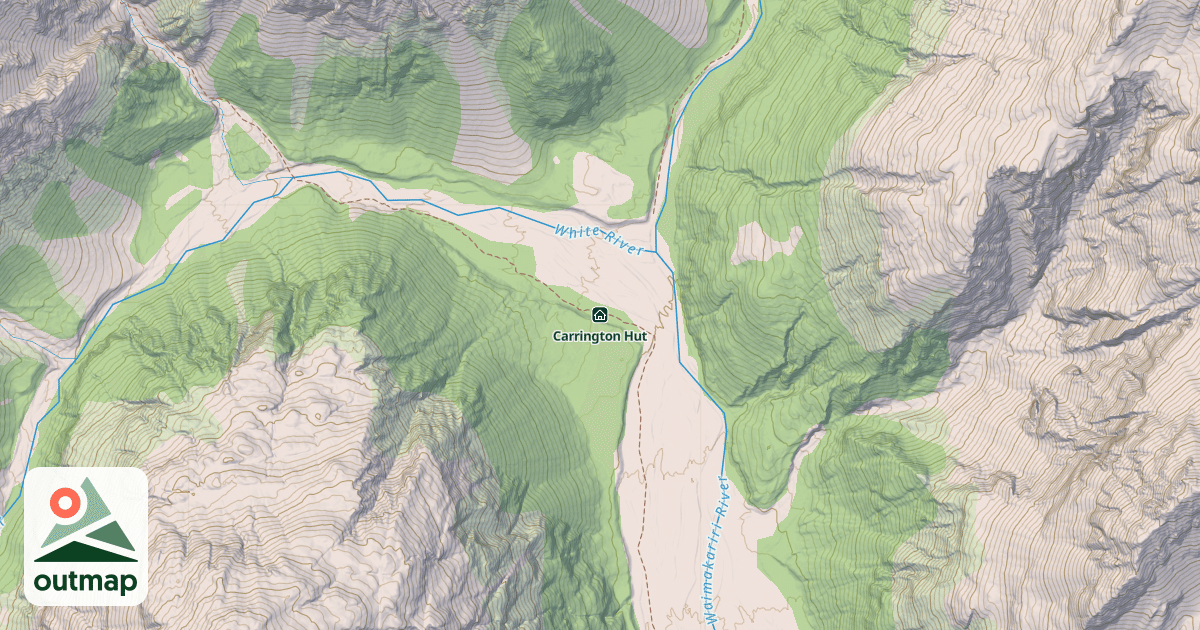 Map of Carrington Hut