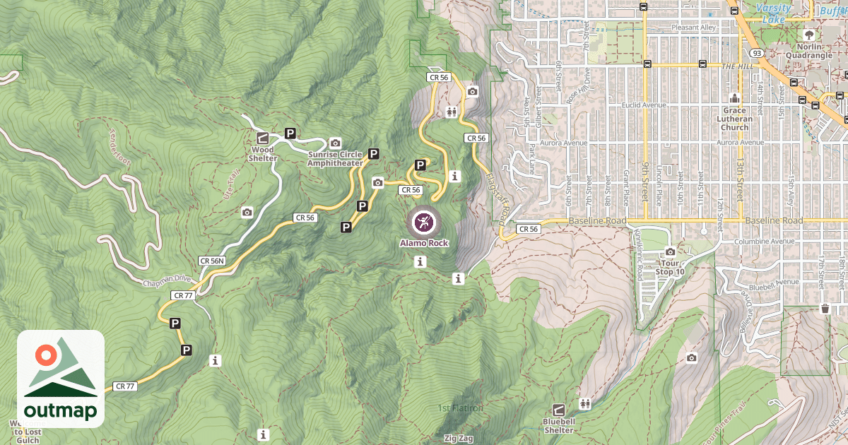 Map of Alamo Rock