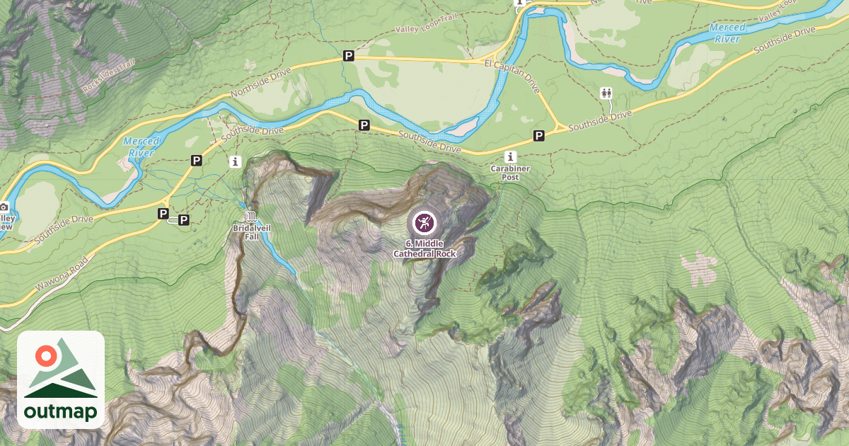 Map of 6. Middle Cathedral Rock