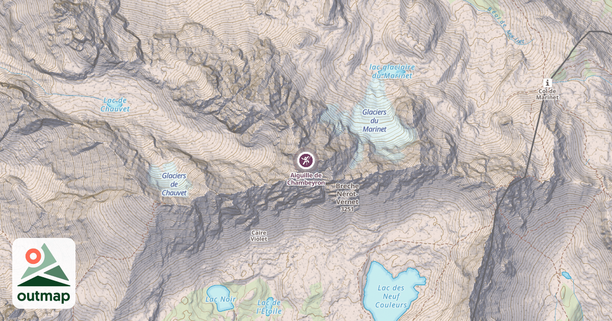 Map of Aiguille de Chambeyron