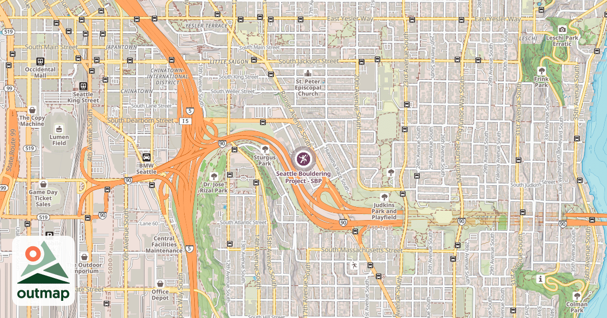 Map of Seattle Bouldering Project - SBP