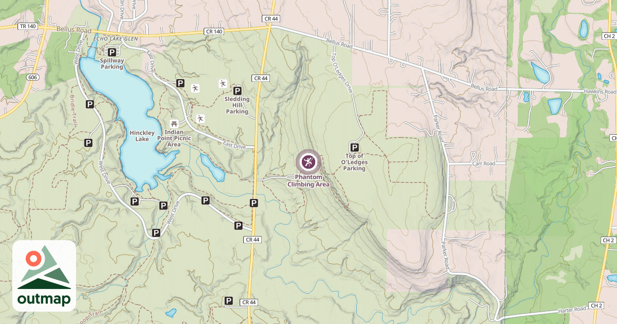 Map of Phantom Climbing Area
