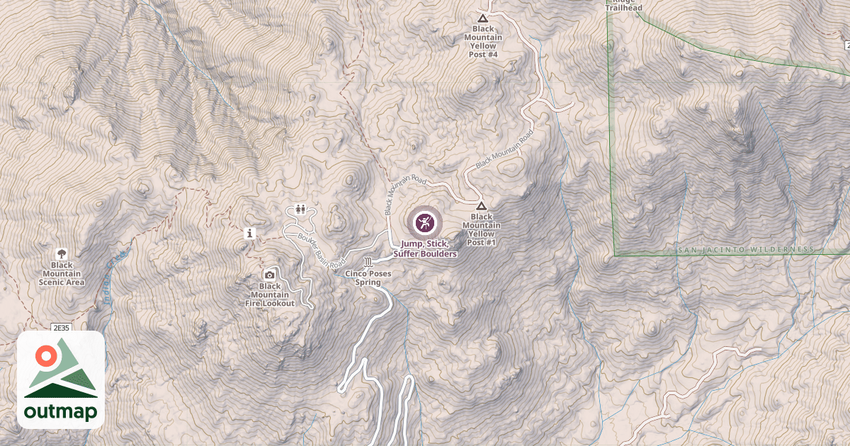 Map of Jump, Stick, Suffer Boulders