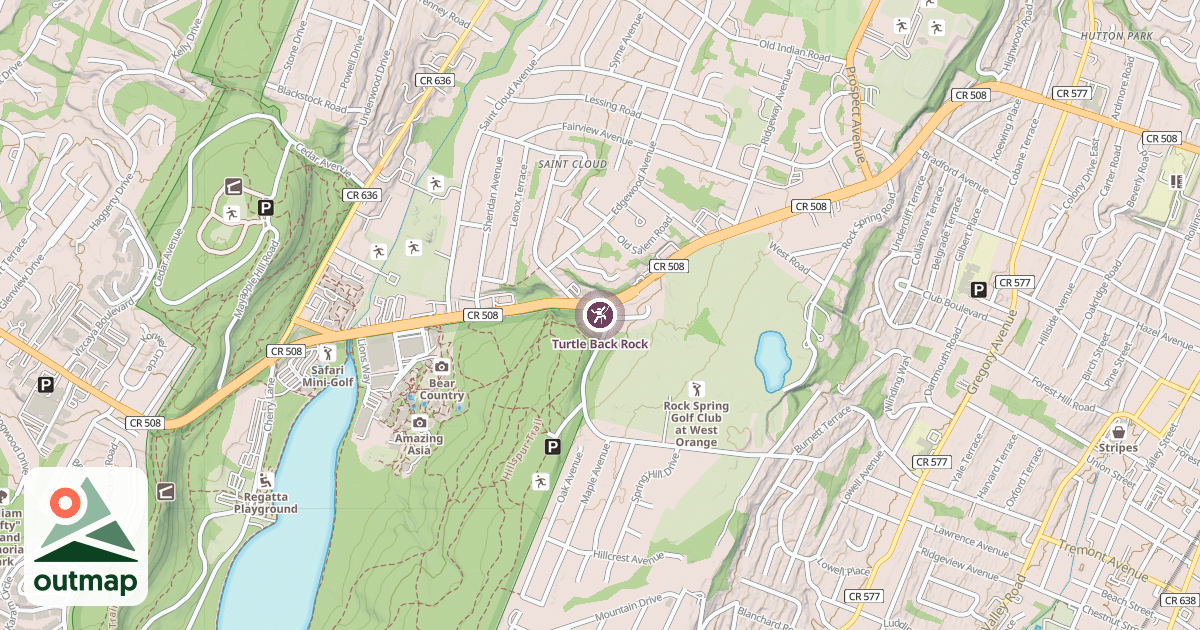 Map of Turtle Back Rock
