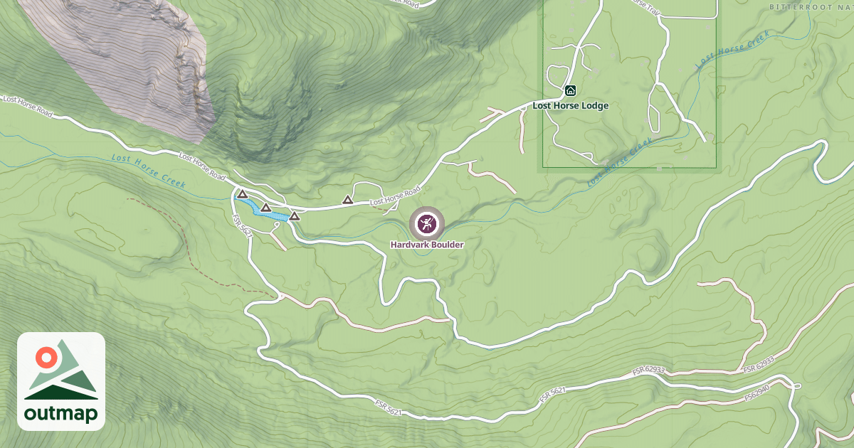 Map of Hardvark Boulder