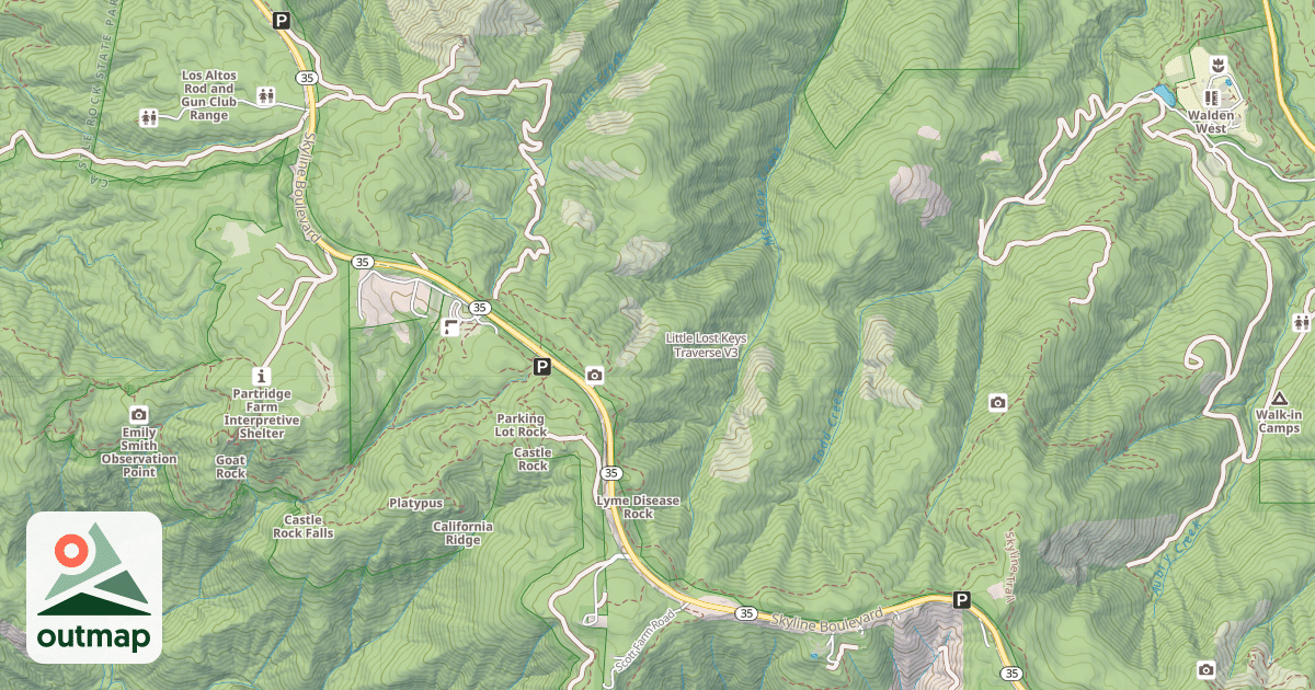 Map of Little Lost Keys Traverse