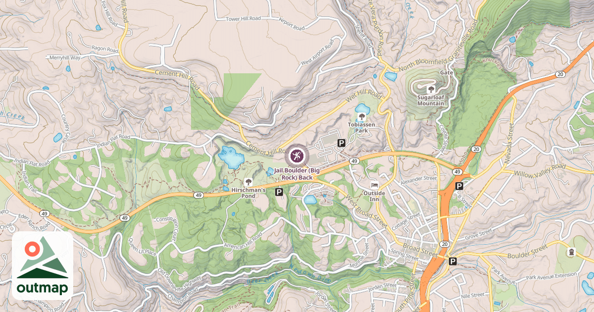 Map of Jail Boulder (Big Rock) Back