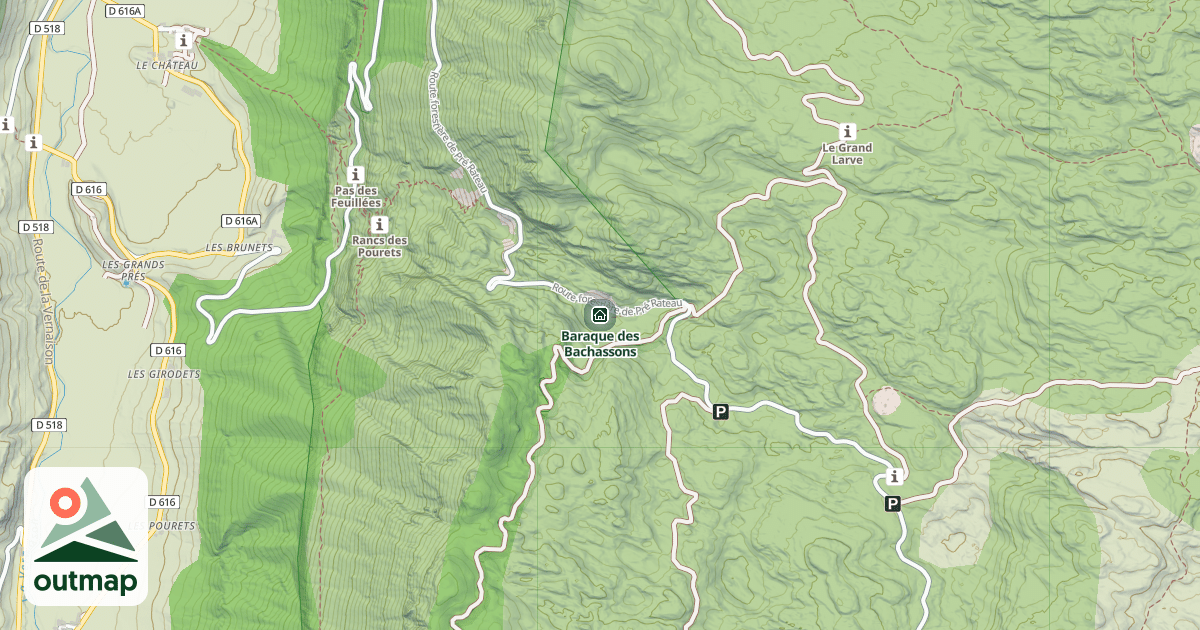Map of Baraque des Bachassons