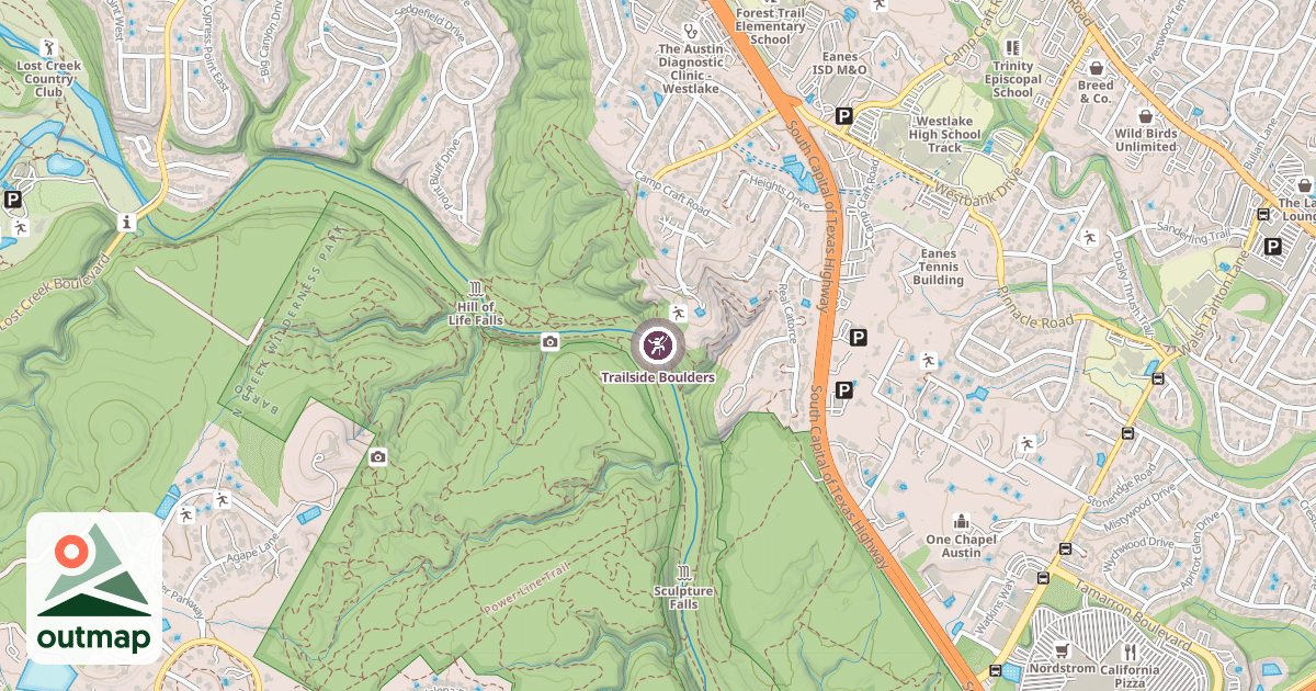 Map of Trailside Boulders