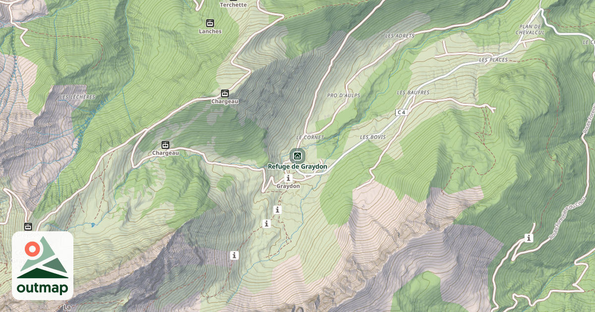Map of Refuge de Graydon