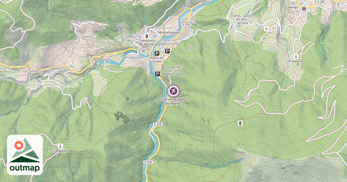 Map of Site d'escalade de Mariac