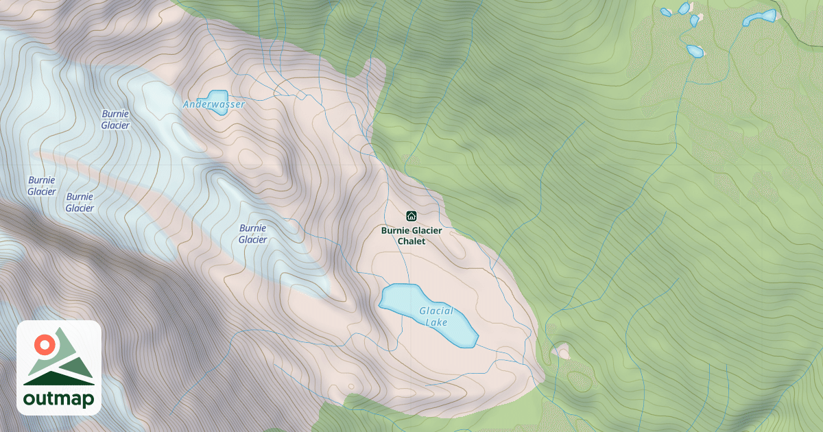Map of Burnie Glacier Chalet