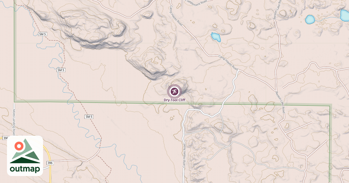 Map of Dry-Tool Cliff