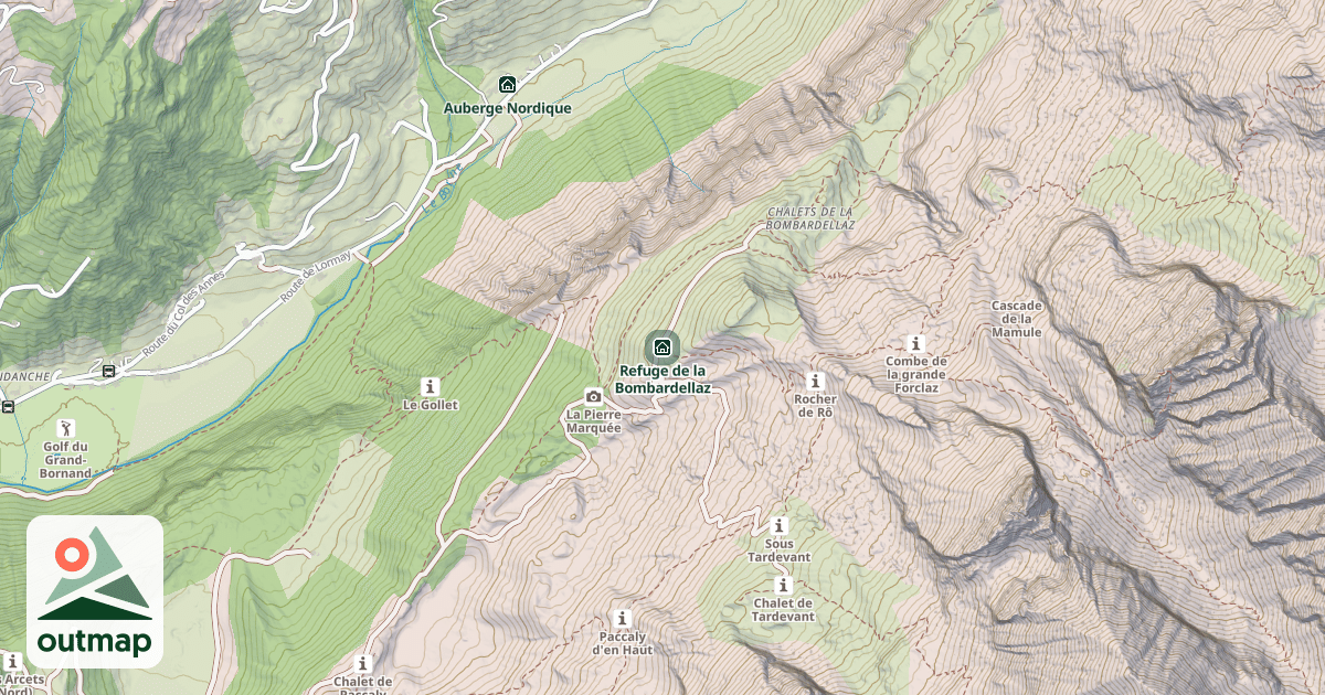 Map of Refuge de la Bombardellaz