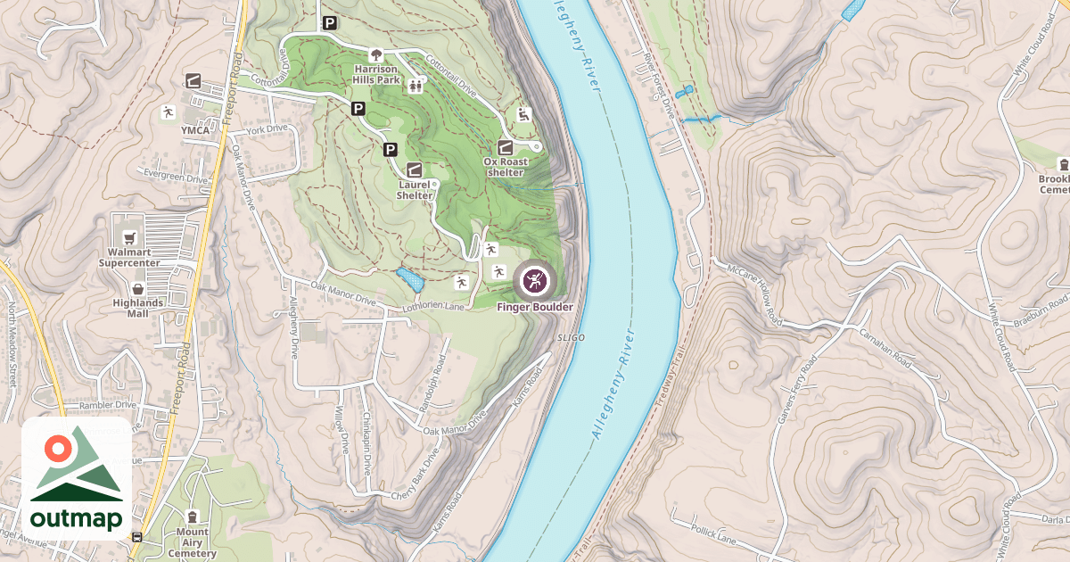 Map of Finger Boulder