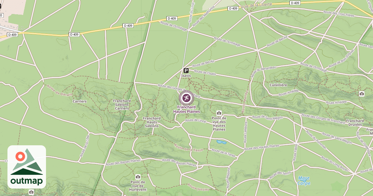 Map of Franchard Hautes Plaines