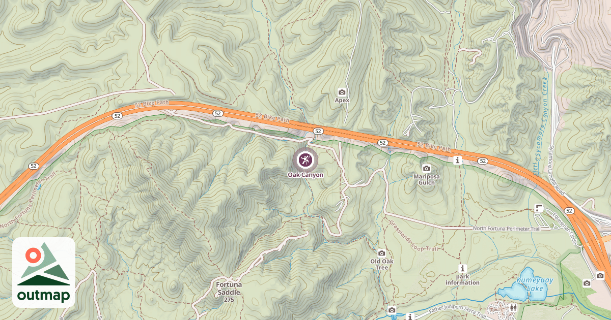 Map of Oak Canyon