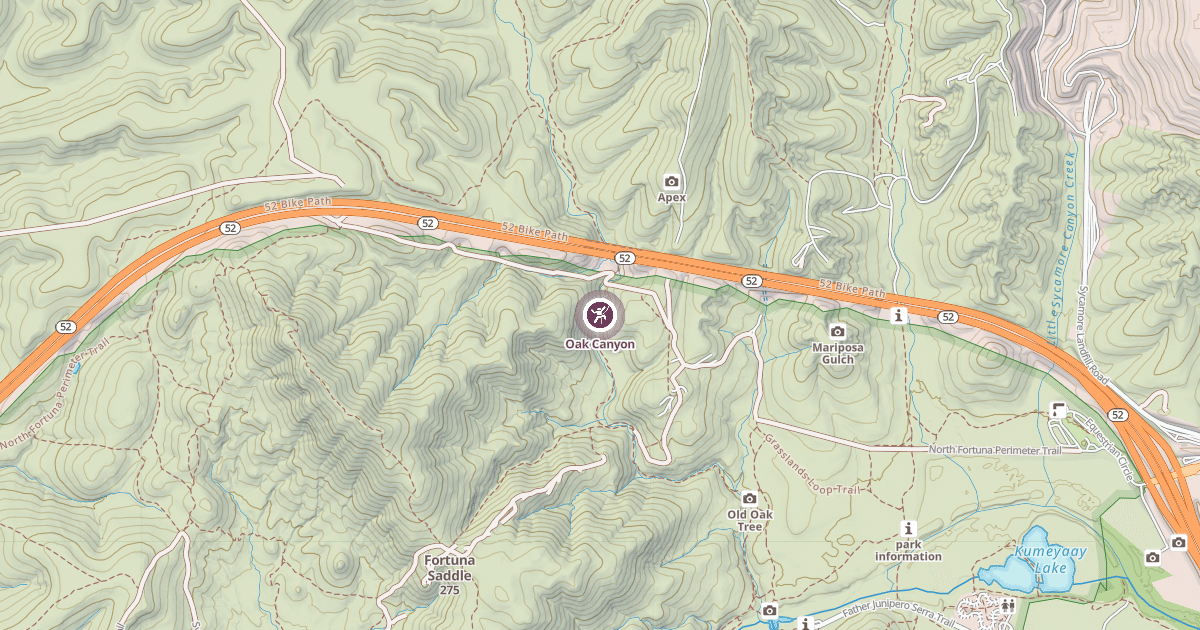 Map preview of Oak Canyon