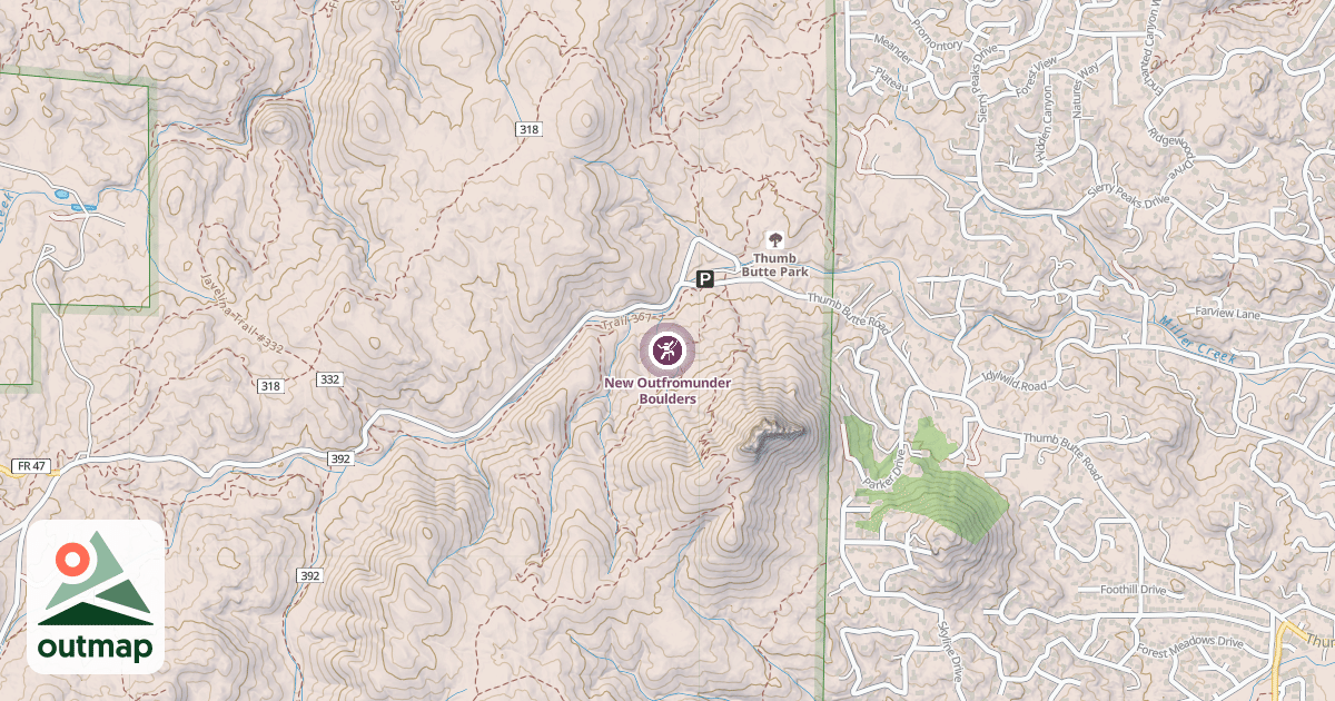 Map of New Outfromunder Boulders