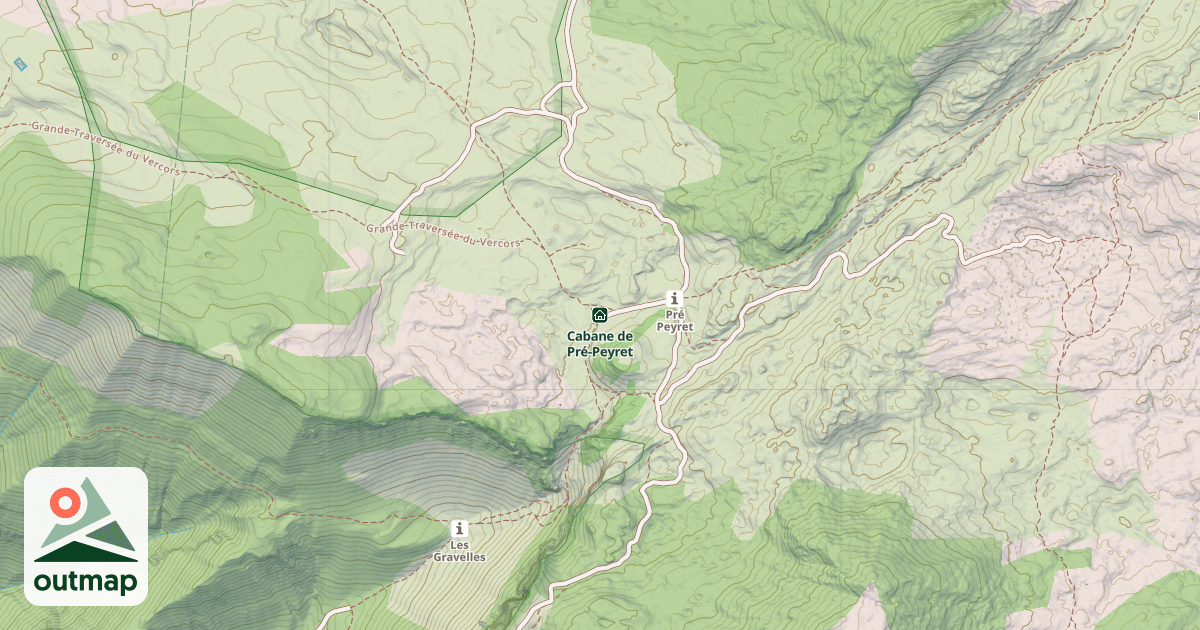 Map of Cabane de Pré-Peyret