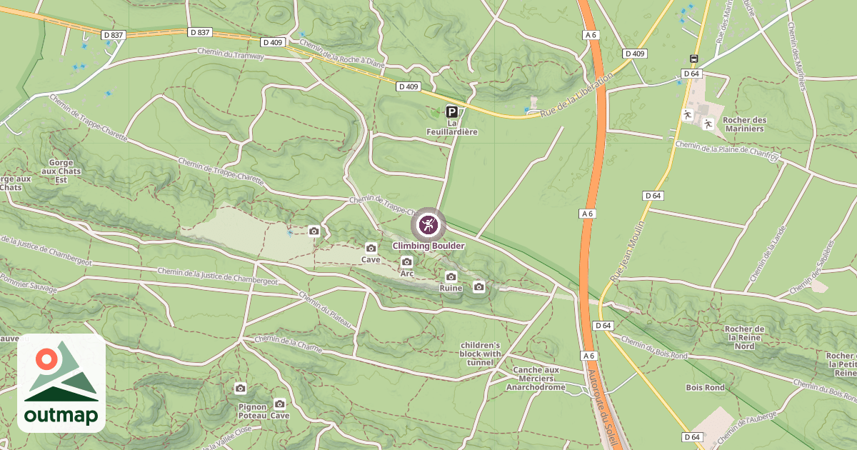 Map of Climbing Boulder