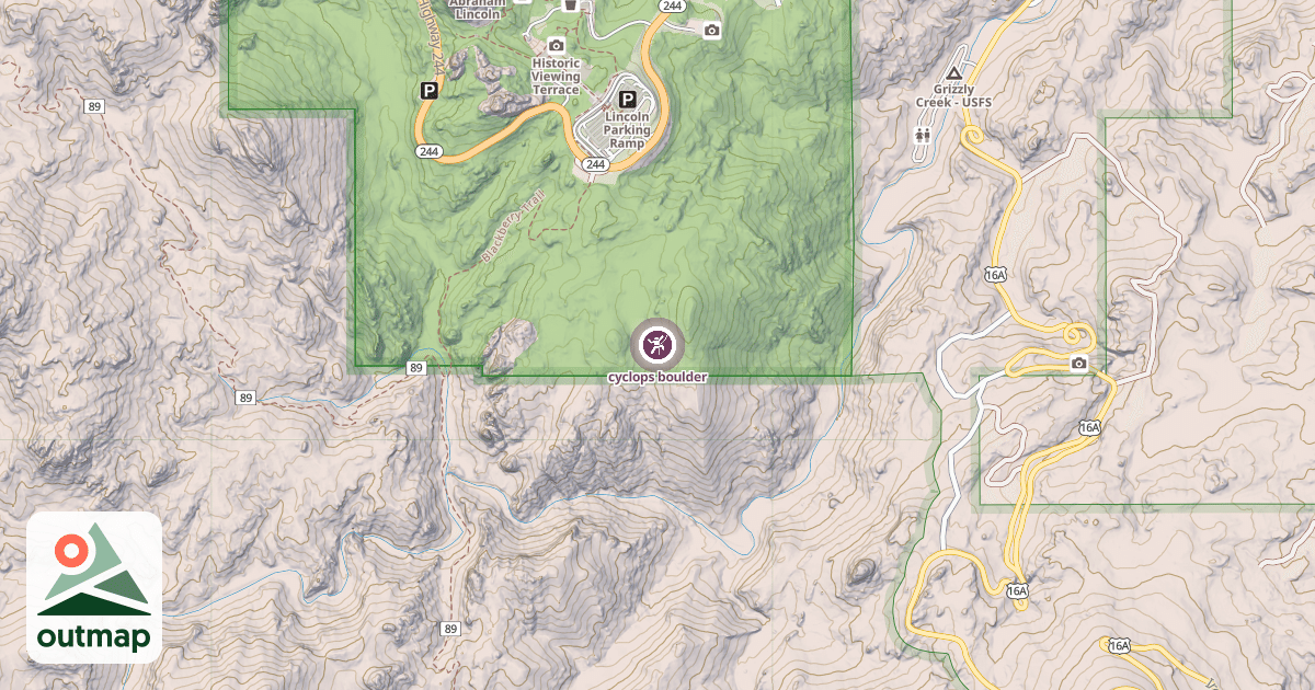 Map of cyclops boulder