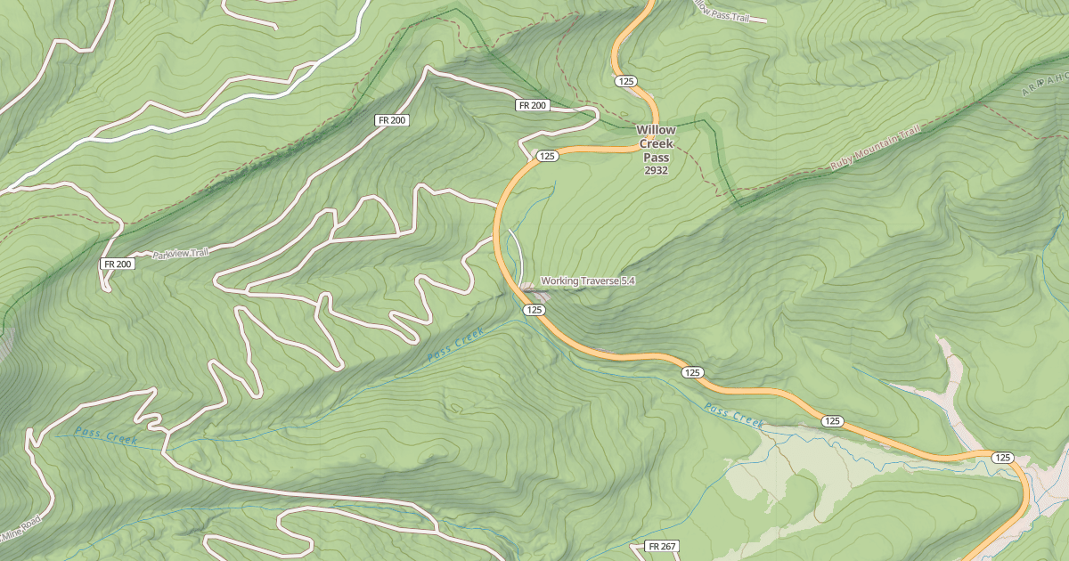 Map preview of Working Traverse