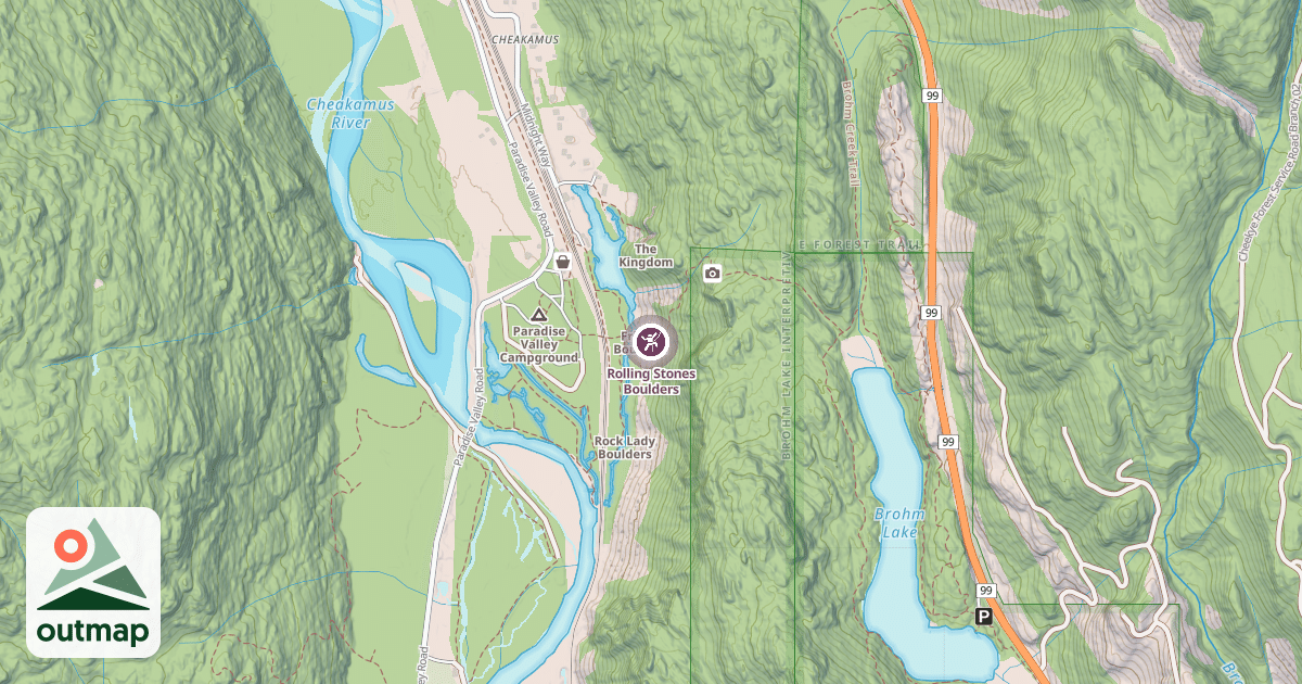 Map of Rolling Stones Boulders