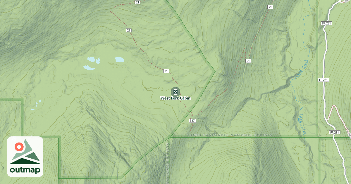 Map of West Fork Cabin