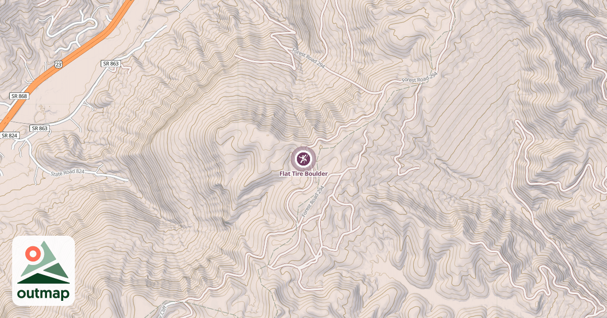 Map of Flat Tire Boulder