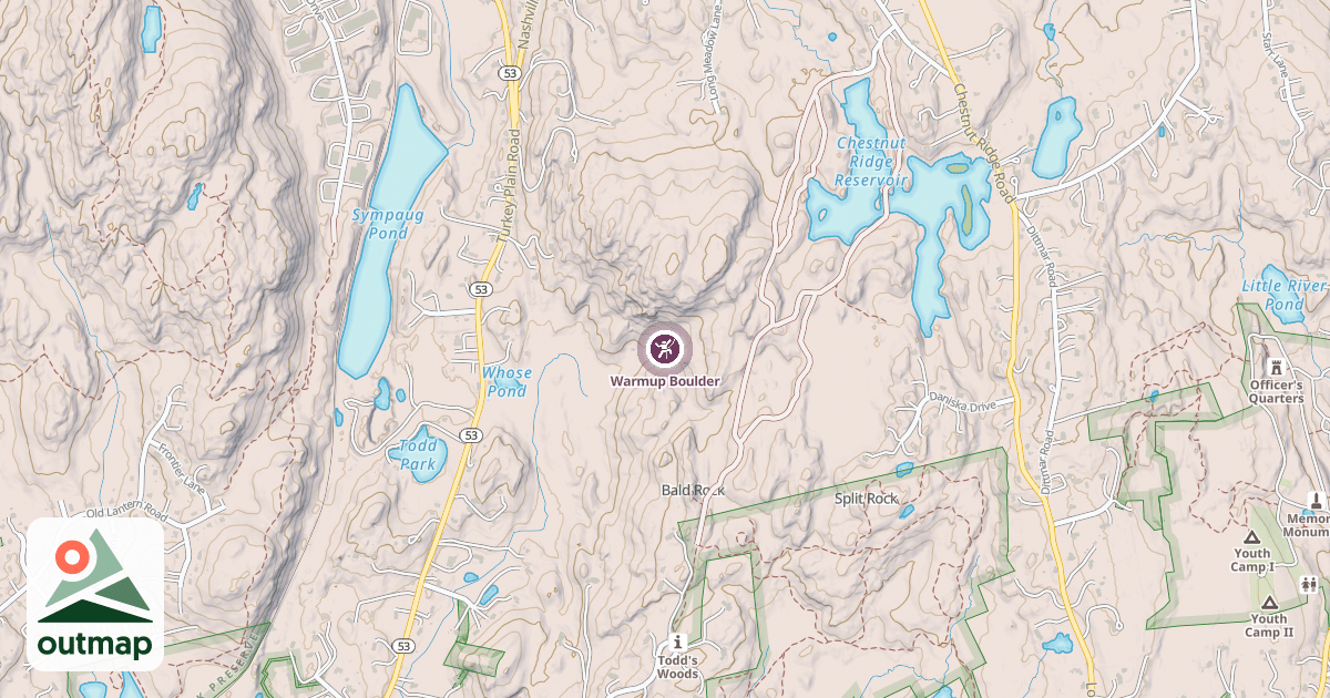 Map of Warmup Boulder