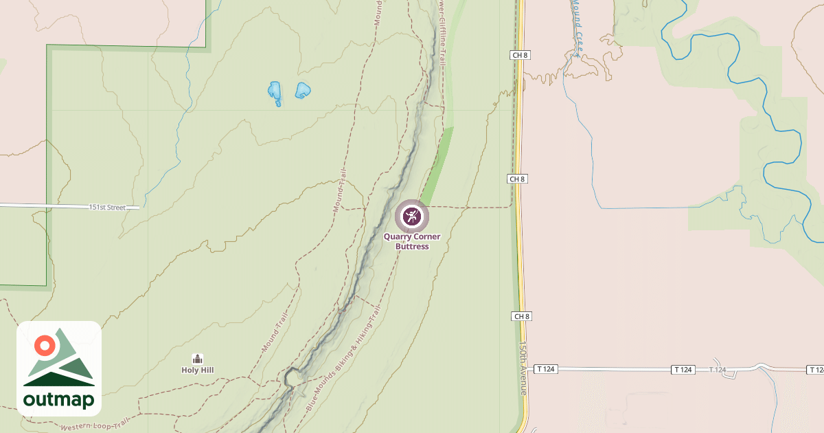 Map of Quarry Corner Buttress