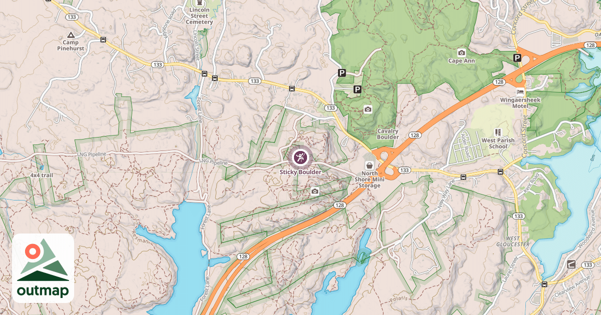 Map of Sticky Boulder