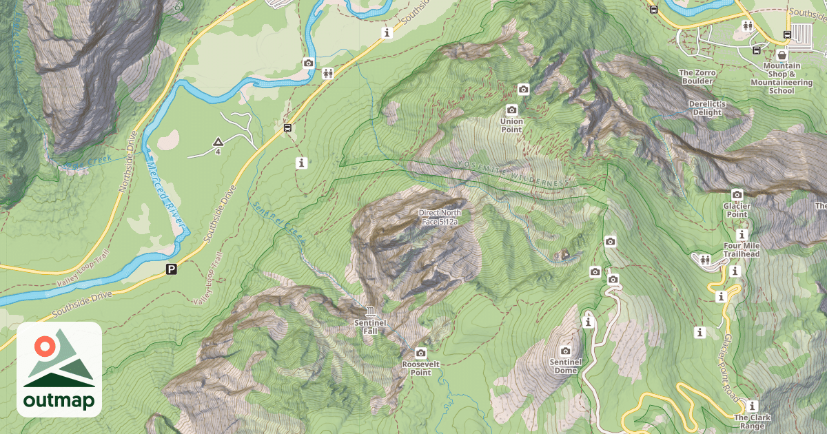 Map of Direct North Face
