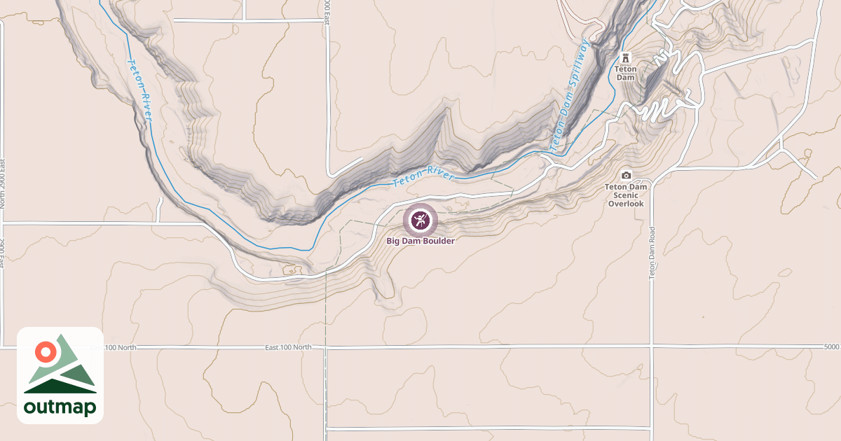 Map of Big Dam Boulder