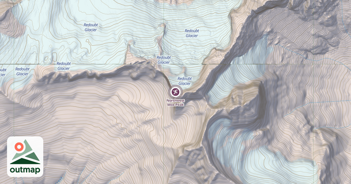 Map of Northwest Mox Peak