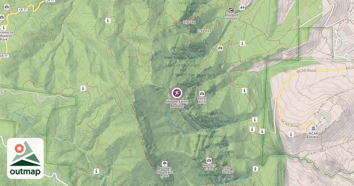 Map of Middle Earth Boulder