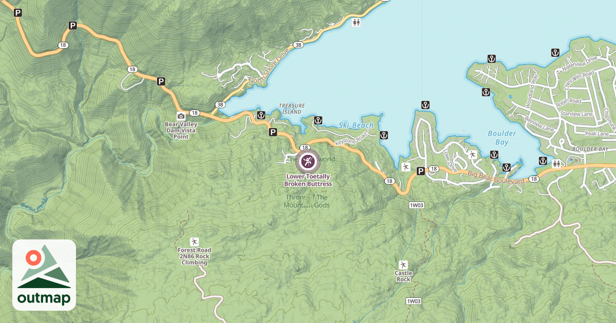 Map of Lower Toetally Broken Buttress