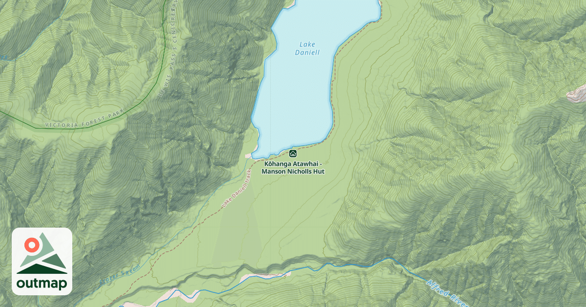 Map of Kōhanga Atawhai - Manson Nicholls Hut