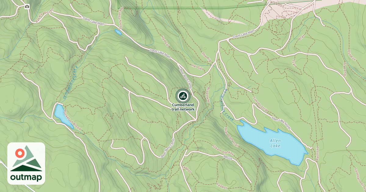 Map of Cumberland trail network