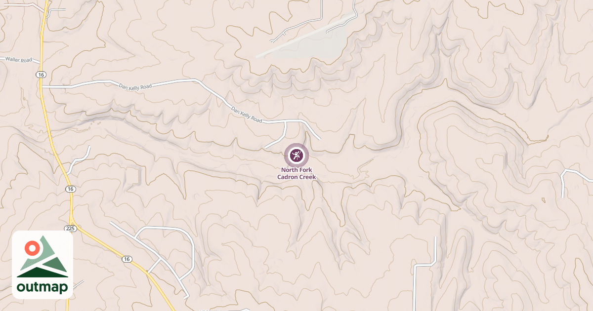 Map of North Fork Cadron Creek