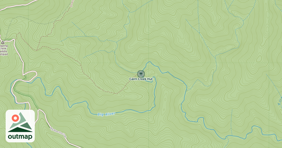 Map of Cairn Creek Hut