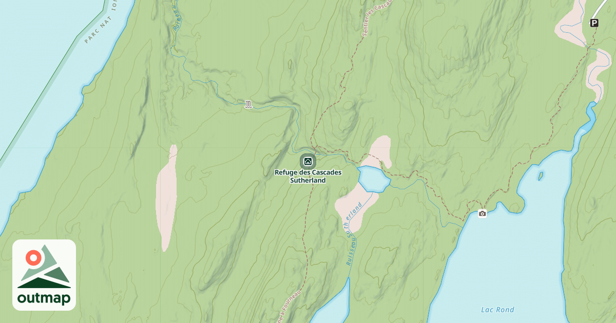 Map of Refuge des Cascades Sutherland
