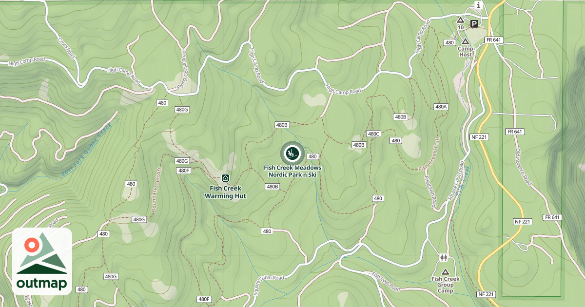 Map of Fish Creek Meadows Nordic Park n Ski