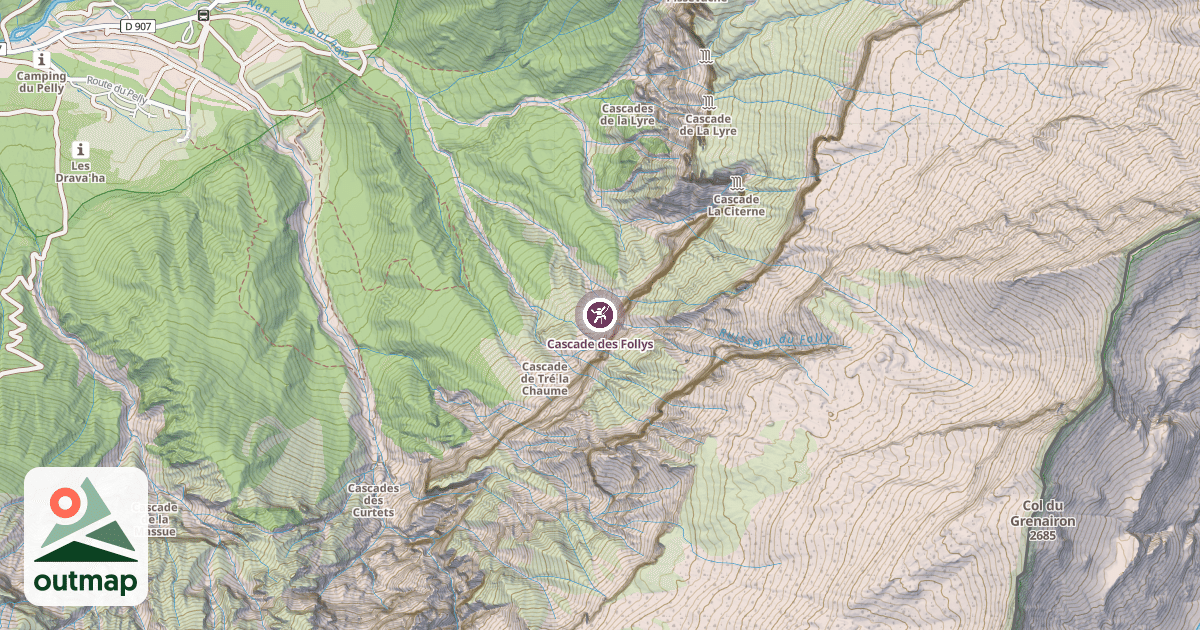 Map of Cascade des Follys