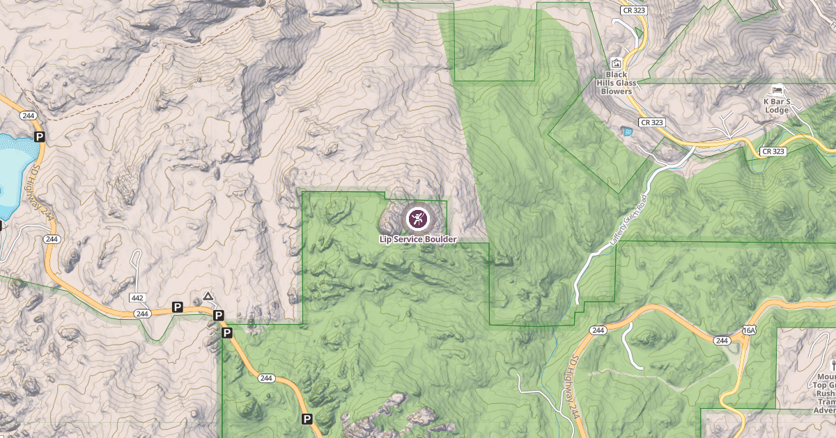 Map preview of Lip Service Boulder