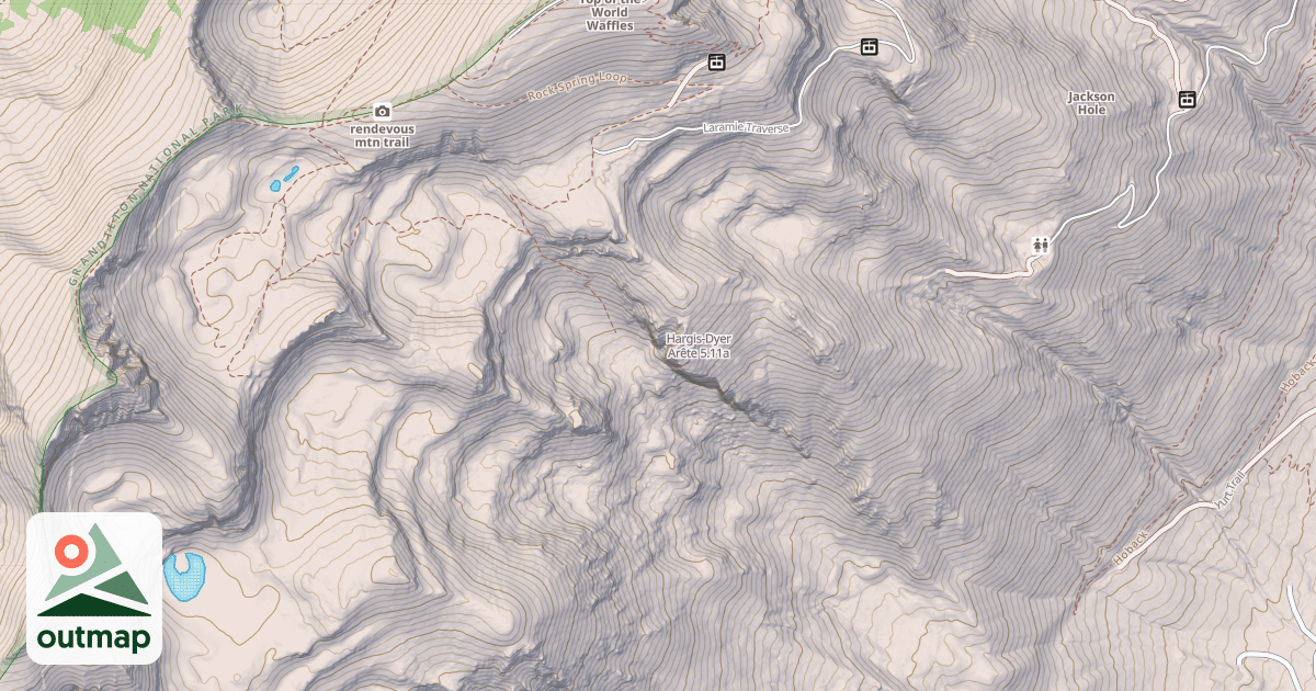 Map of Hargis-Dyer Arête