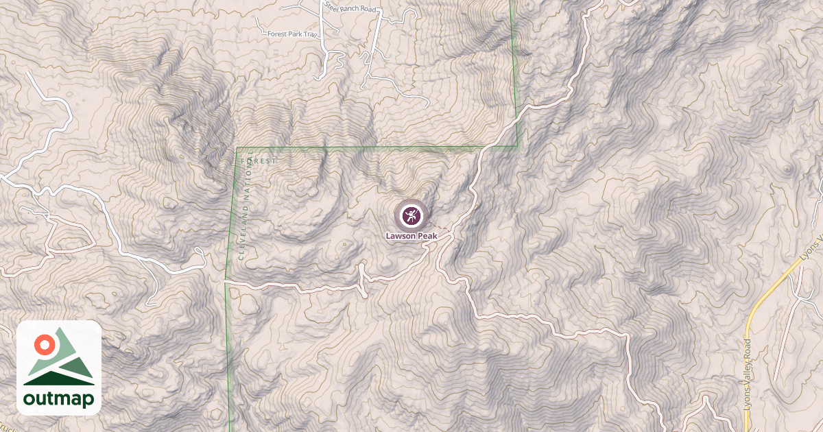 Map of Lawson Peak