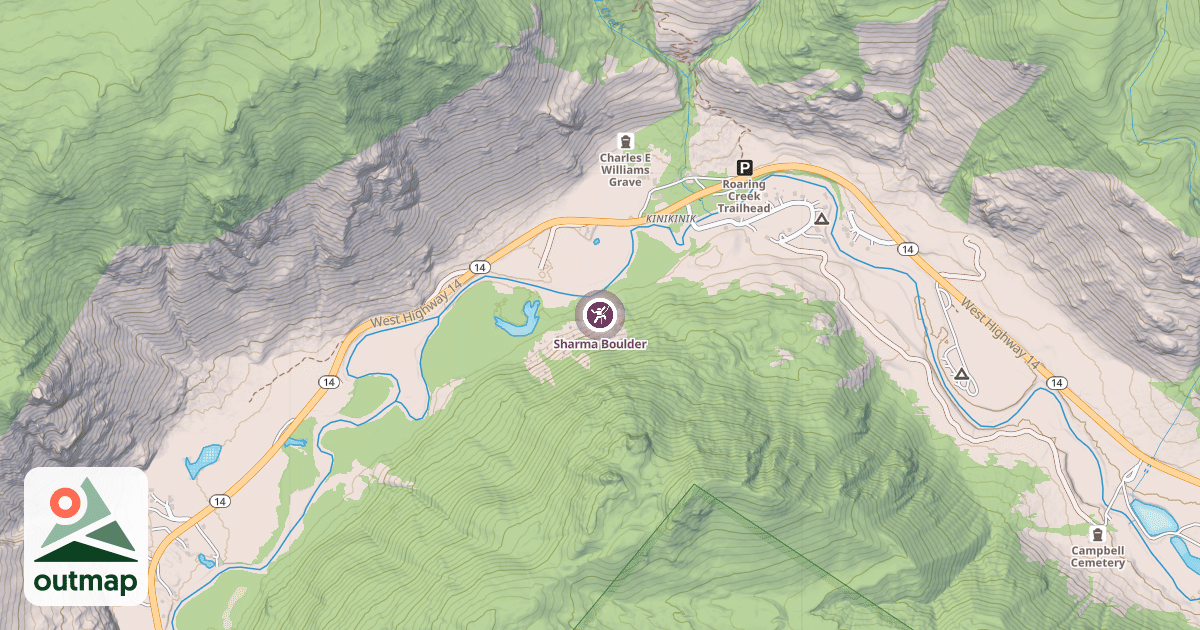 Map of Sharma Boulder
